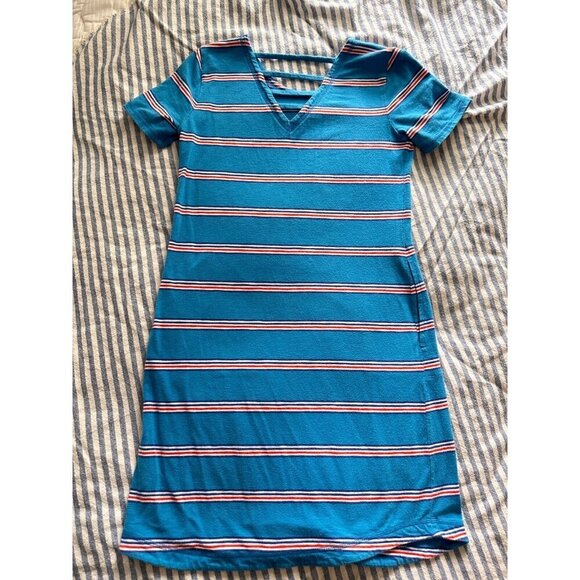 T by Talbots Blue White and Red Striped Soft Dress Size PS - Picture 2 of 6